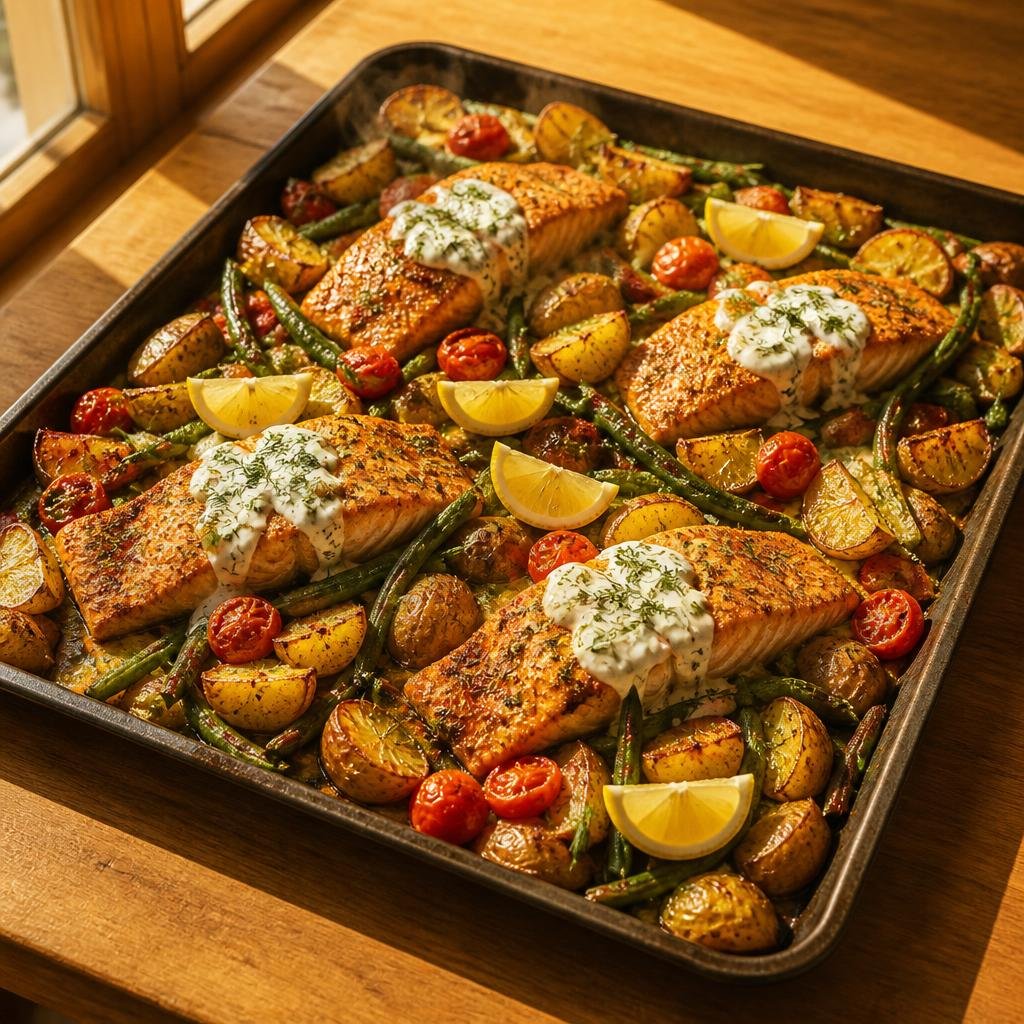 Lemon Trout and Potato Traybake
